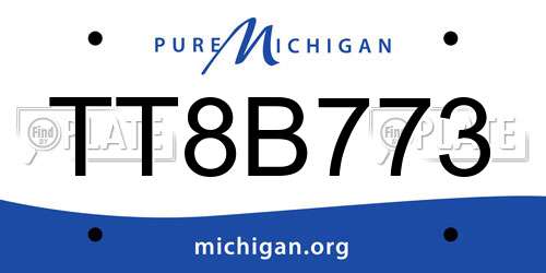 TT8B773 Michigan License Plate