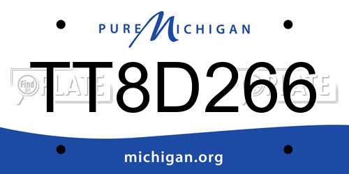 TT8D266 Michigan License Plate