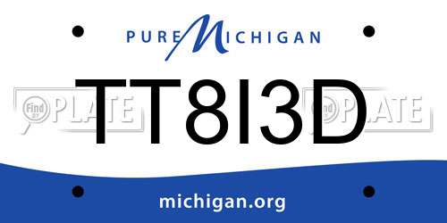 TT8I3D Michigan License Plate
