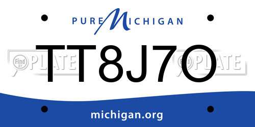 TT8J7O Michigan License Plate