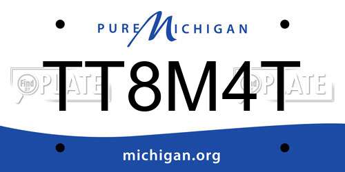 TT8M4T Michigan License Plate
