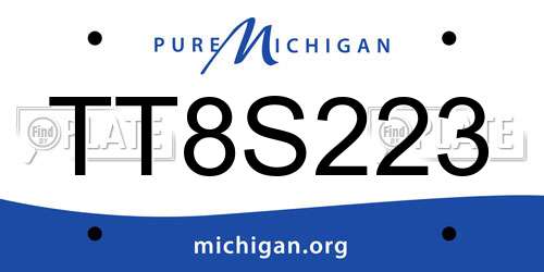 TT8S223 Michigan License Plate