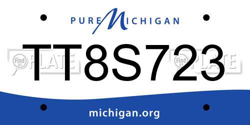 TT8S723 Michigan License Plate