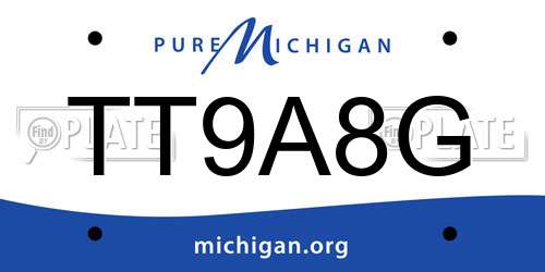 TT9A8G Michigan License Plate