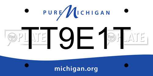 TT9E1T Michigan License Plate