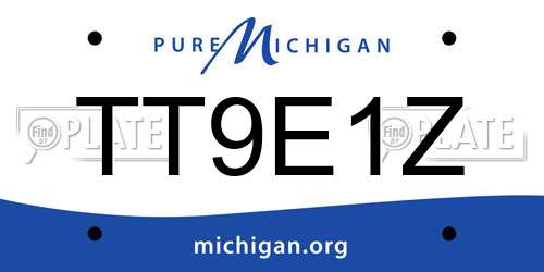 TT9E1Z Michigan License Plate