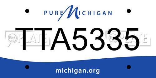 TTA5335 Michigan License Plate