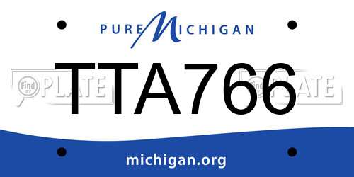 TTA766 Michigan License Plate