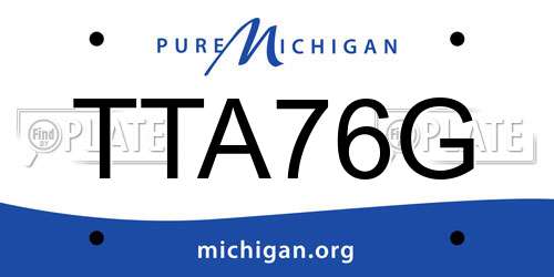 TTA76G Michigan License Plate