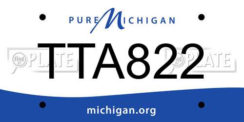 TTA822 Michigan License Plate