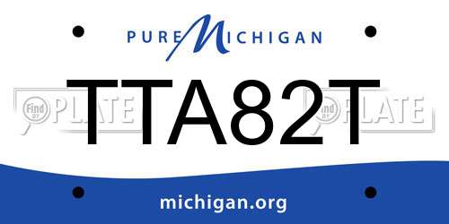 TTA82T Michigan License Plate