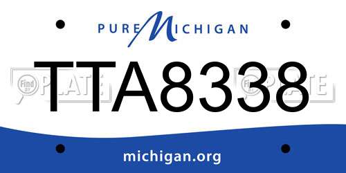 TTA8338 Michigan License Plate