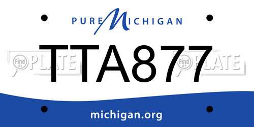 TTA877 Michigan License Plate