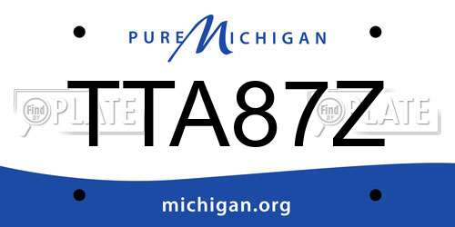 TTA87Z Michigan License Plate