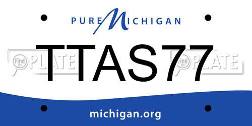 TTAS77 Michigan License Plate