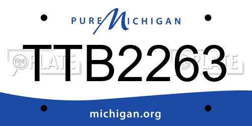 TTB2263 Michigan License Plate