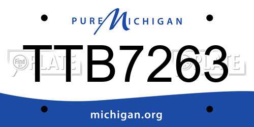 TTB7263 Michigan License Plate
