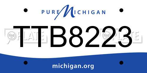 TTB8223 Michigan License Plate