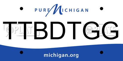 TTBDTGG Michigan License Plate
