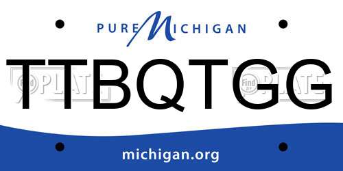 TTBQTGG Michigan License Plate