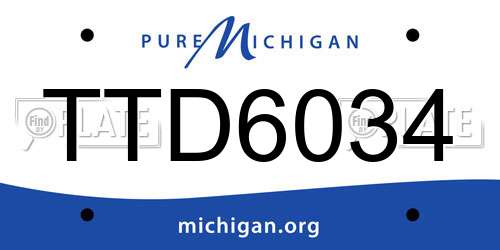 TTD6034 Michigan License Plate