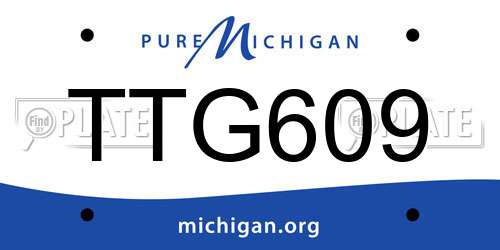 TTG609 Michigan License Plate