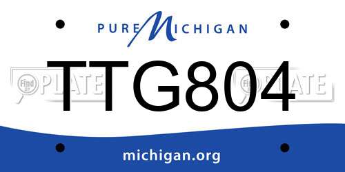 TTG804 Michigan License Plate