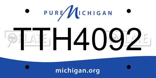 TTH4092 Michigan License Plate