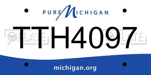 TTH4097 Michigan License Plate