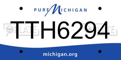 TTH6294 Michigan License Plate