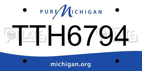 TTH6794 Michigan License Plate