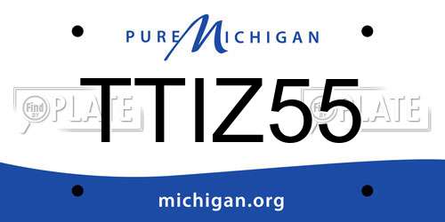 TTIZ55 Michigan License Plate