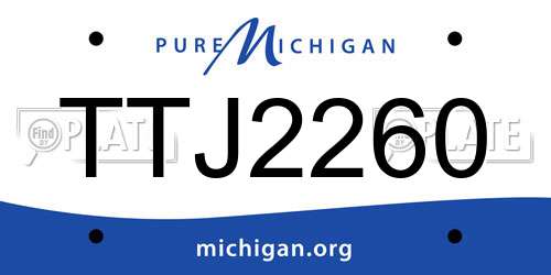 TTJ2260 Michigan License Plate