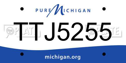TTJ5255 Michigan License Plate