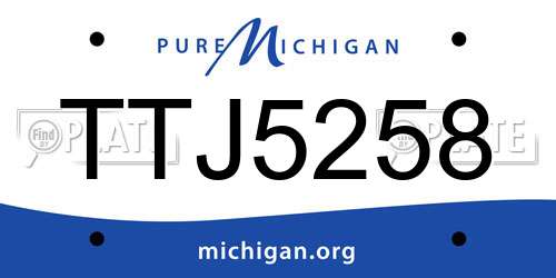 TTJ5258 Michigan License Plate