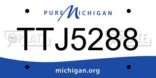 TTJ5288 Michigan License Plate