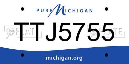 TTJ5755 Michigan License Plate