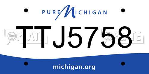 TTJ5758 Michigan License Plate