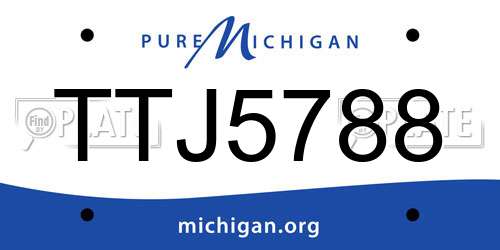 TTJ5788 Michigan License Plate