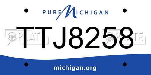 TTJ8258 Michigan License Plate