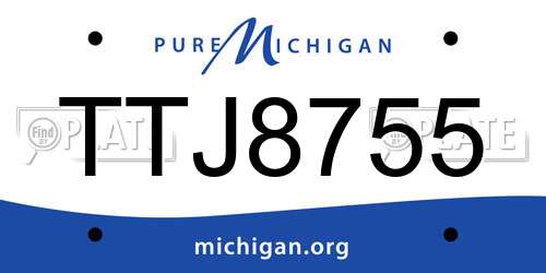 TTJ8755 Michigan License Plate
