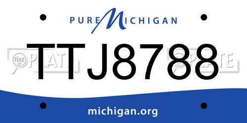 TTJ8788 Michigan License Plate