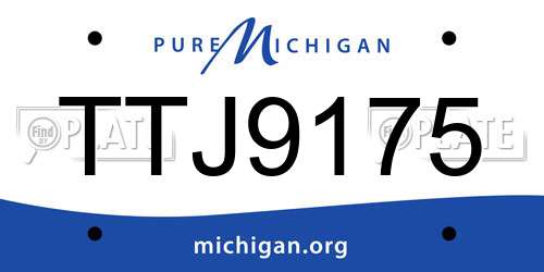 TTJ9175 Michigan License Plate