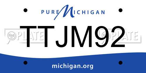 TTJM92 Michigan License Plate