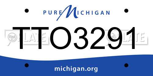 TTO3291 Michigan License Plate