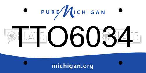 TTO6034 Michigan License Plate