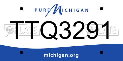 TTQ3291 Michigan License Plate