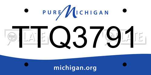 TTQ3791 Michigan License Plate
