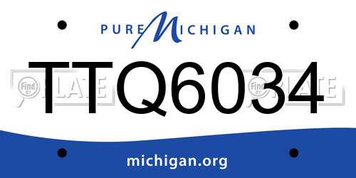 TTQ6034 Michigan License Plate