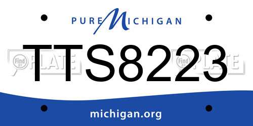 TTS8223 Michigan License Plate